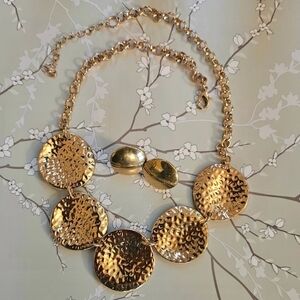 Gold Necklace and Earring Set